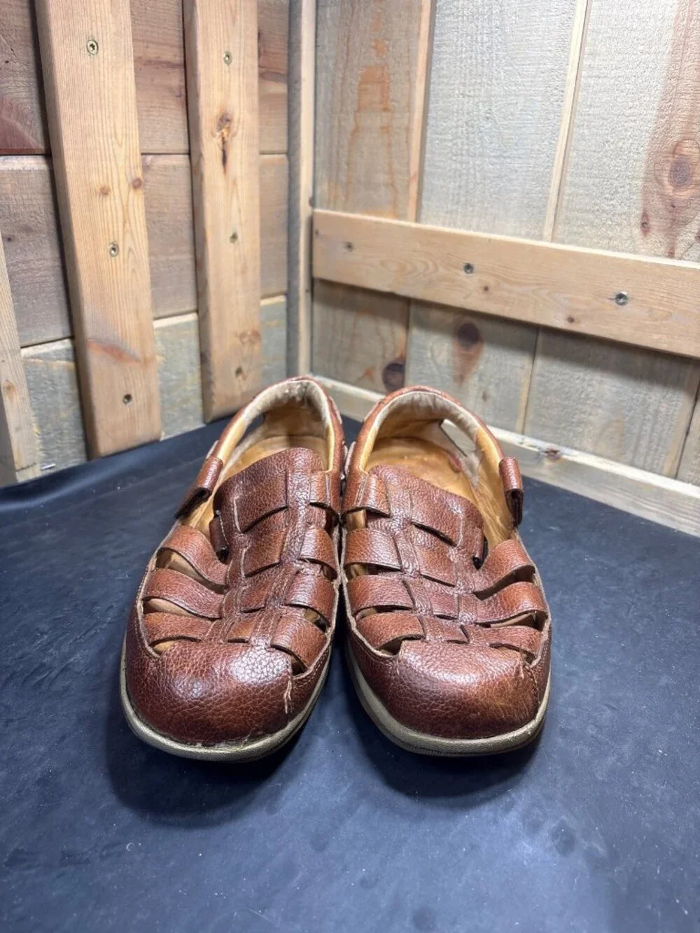 Sperry Top-Sider 0579078 Brown Woven Leather Loafer Sandals Mens Size US 11